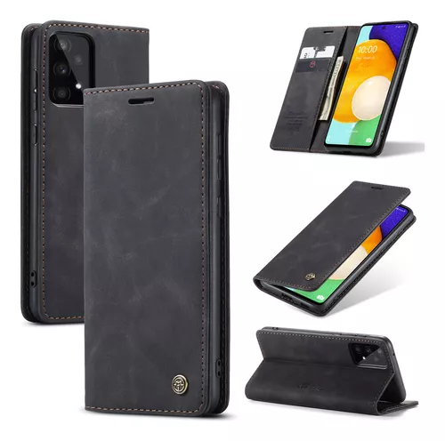 Funda Con Tapa Para Oppo Reno8 A96, Funda De Piel Anticaída Color Negro Oppo  A96 5g