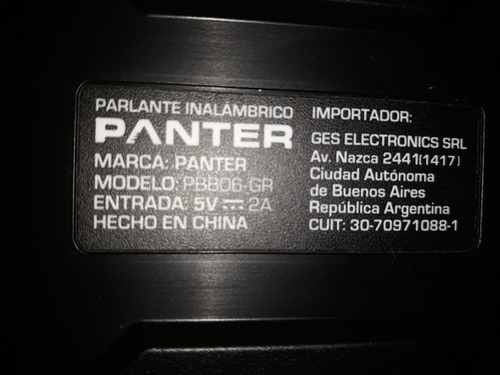 Parlante Panter Duty Pbb06