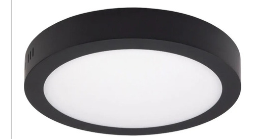 Panel Plafon Aplique De Techo Redondo Led 18 W En Negro Mate