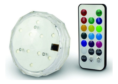 Luz Led Mas Potencia Sumergible Colores Control Pileta 