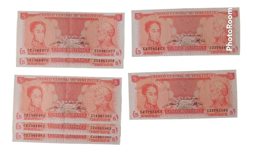 Billetes Venezolanos De 5 Bolívares Sería C2 