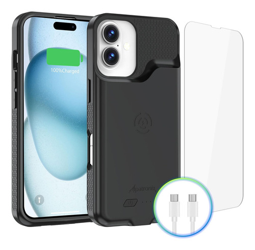 Alpatronix Funda De Batería Para iPhone 16/16e [2025 Nuev...