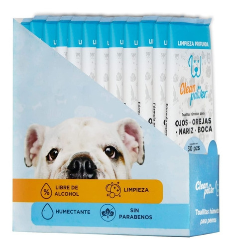 Toallitas Húmedas Para Perros Clean Pawer (ojos,nariz-boca)