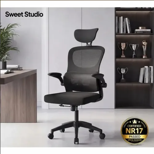 Cadeira Sweet Studio Escritório Ergonômica Giratória com Apoio Lombar