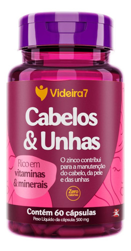 Cabelos E Unhas Rico Em Vitaminas E Minerais 60 Cápsulas