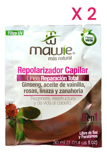 Repolarizador Capilar Mawie. Línea Reparación Total (x2)