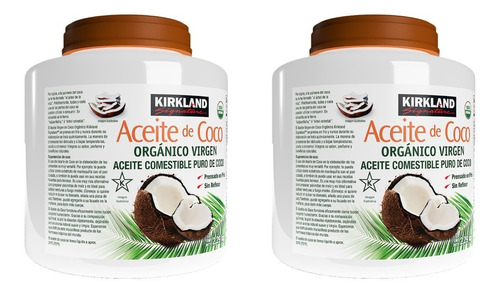Aceite De Coco Organico 2pzs De 2.48lts Virgen Total 4.96lts