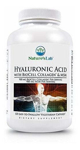 Nature's Lab Ácido Hialurónico Con Colágeno Biocell Y Msm - 