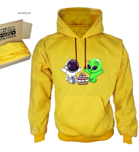 Imagen 5 de 10 de Buzo Hoodie Personalizado Saco Astronauta Y Alien Unisex