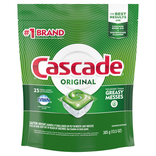 Imagen 1 de 2 de Detergente para lavavajillas Cascade Original actionpac en pack 25 u