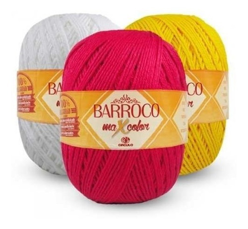 Kit 3 Barbantes Crochê Tricô Barroco Maxcolor 100% ALG 200g