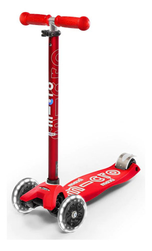 Scooter Micro Maxi Deluxe Led Rojo