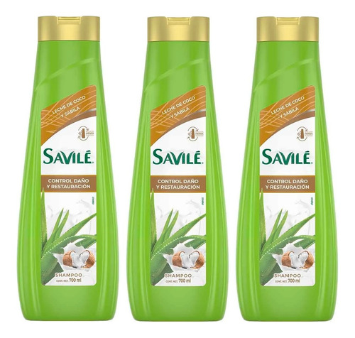 3 Shampoo Savilé Leche De Coco 700ml