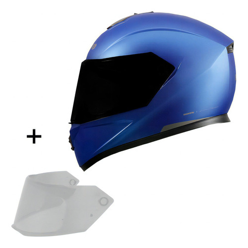 Capacete Bieffe Para Moto Masculino Feminino + Viseira Extra Tamanho Do Capacete 58 Cor Classic Azul Metalizado Fosco