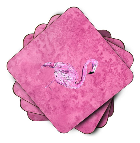 Carolines Treasures Flamingo En Posavasos De Espuma Rosa De