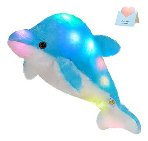 Wewill Creative Colorful Led Light Stuffed Animal Toy Dolphi