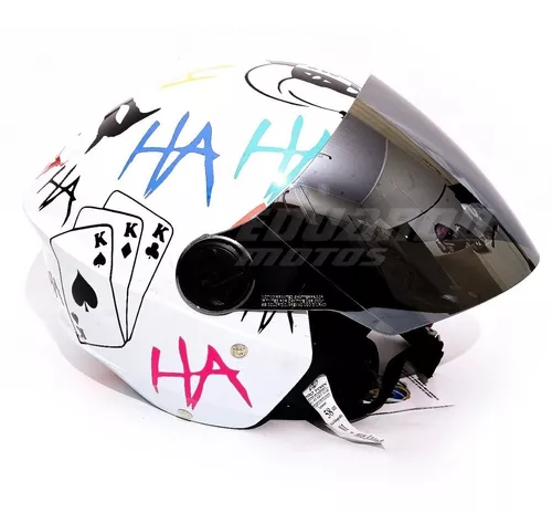 Capacete Aberto Personalizado Coringa Arlequina C/cromada