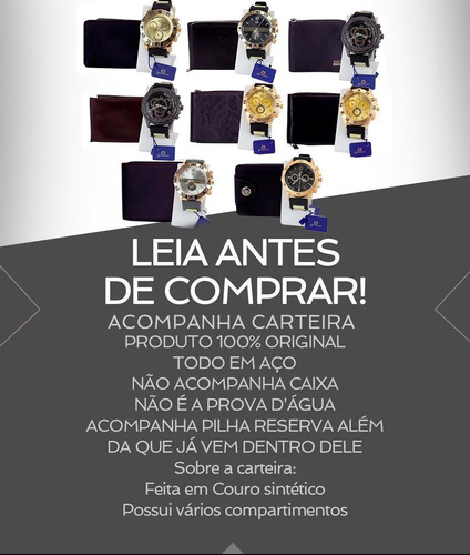 Kit 10 Relógio Masculino Carteira Atacado Revenda Original