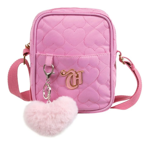 Bolsa Transversal Casual Juvenil Capricho Love Rosa Bebê