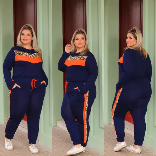 Conjunto em Moletinho Plus Size - Moda Maior