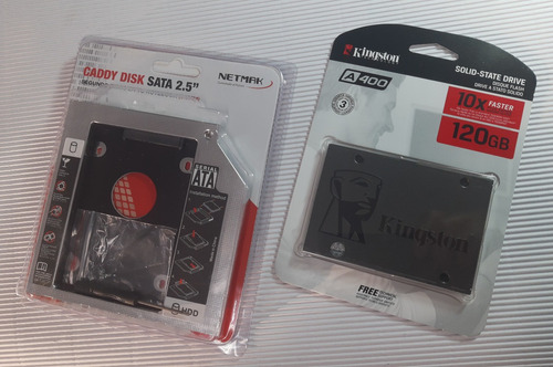 Combo Ssd 120gb Kingston A400 + Caddy Disk 2,5mm Sata