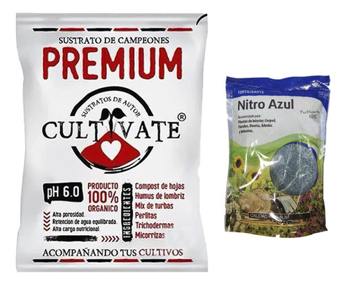 Sustrato Cultivate Premium 25lt Con Nitro Azul Lj 500gr