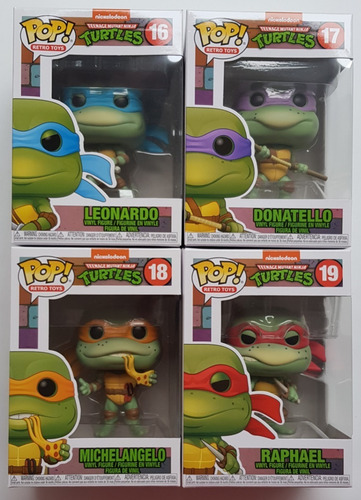 Imagen 1 de 2 de Tmnt Raphael Michelangelo Leonardo Set 4 Pop! Funko Nuevos!!