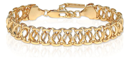 Ganalux Pulsera Chapada En Oro De 18 Quilates Para Mujer, Jo