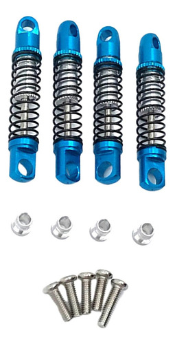 4 Piezas Amortiguador De Coche 1/18 Ajuste Rc Modelo Azul