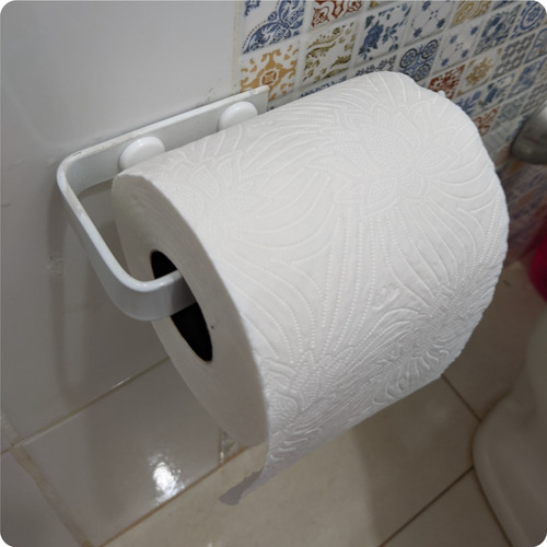 Porta Papel Higiênico Parede Para Banheiro Branco Supremo