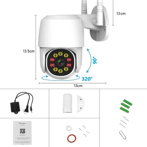Imagem 7 de 7 de Cámara 360 Wifi De Segurança Hd 1080p Com Alarme