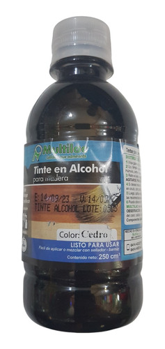 Tinta En Alcohol Para Madera Color Cedro 250cm3 Multilac