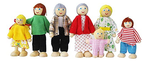 Madera Doll House People, 7 Family Figures Miniature X3nxy