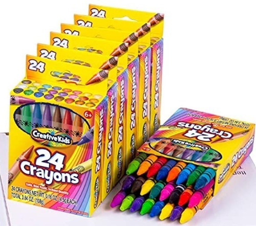 Crayolas Crayons X 24 Unid (24 Colores Diferentes) Pack X 6