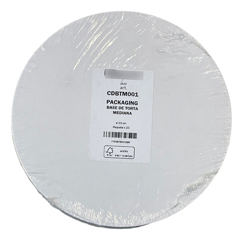 Discos Cartón 26 Cm Extra Blanco Satinado Para Tortas X 25u