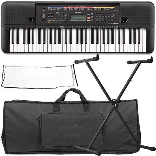 Kit Teclado Musical Arranjador Yamaha Psr-e263 Suporte Capa