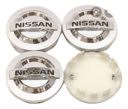 4 Tapas Llanta Central Nissan 54 Mm Plata