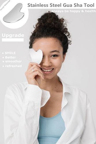 Herramienta Facial Gua Sha Squligt De Acero Inoxidable Plate
