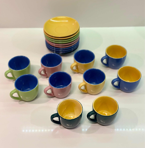 Juego De Café 10 Tazas 10 Platos Apto Lavavajillas! Sin Uso