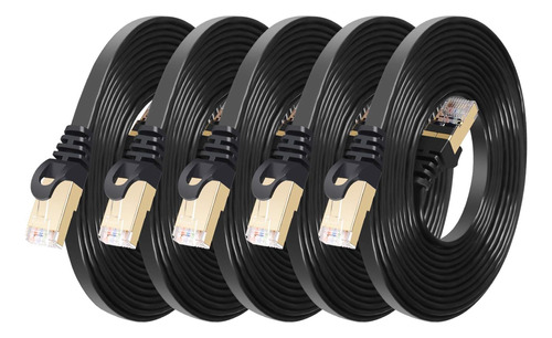 Cable Ethernet Cat 7 De 10 Pies (paquete De 5 Cables De Velo