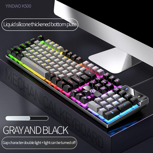 Teclado Mecánico Para Juegos Con Cable, Rgb Retroiluminado