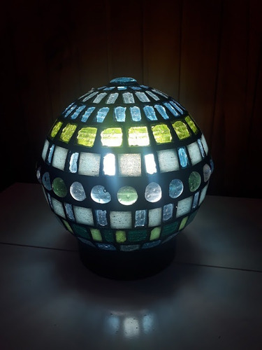 Imagen 2 de 10 de Lampara Velador Luminaria Globo Mosaiquismo Venecitas