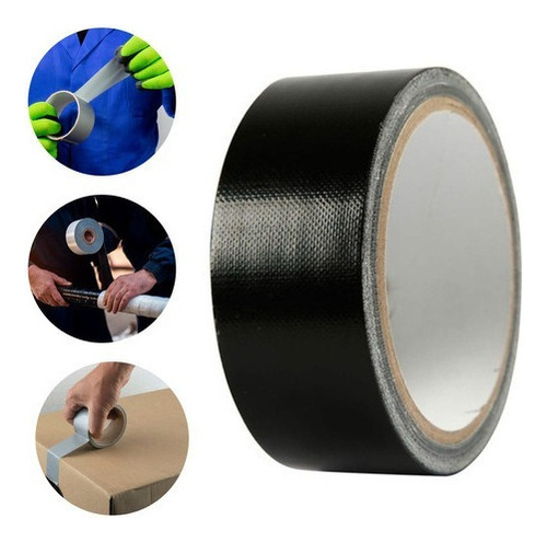 Fita Silver Tape Ar Condicionado Multiuso Vedação 50 Metros Cor Preto Preto