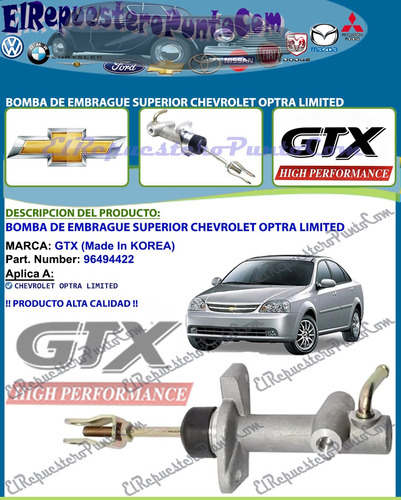 Bomba De Embrague Superior Chevrolet Optra Limited