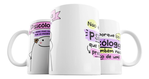 Imagem 7 de 7 de Caneca Flork Profissão Psicologia Profissão Chinelo Bombom