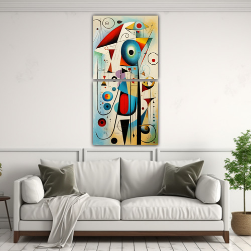 100x50cm Cuadros Abstractos Elegantes De Miró Bastidor Made