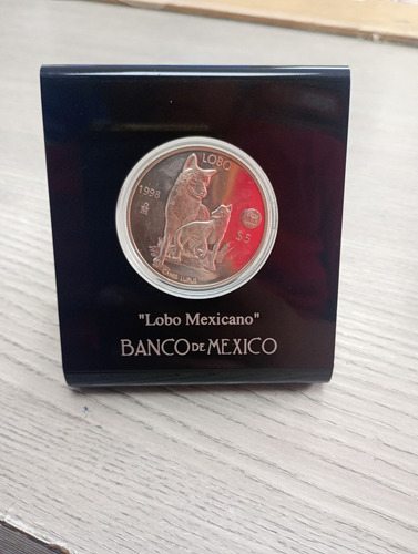 Moneda Lobo Mexicano De Plata 