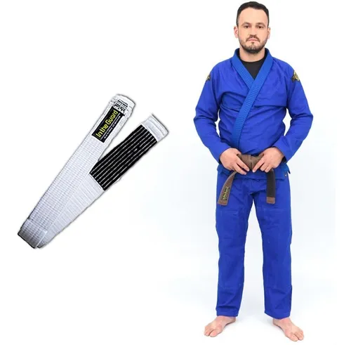comprar Kimono De Jiu Jitsu Trançado Grosso E Faixa Com Ponteira Bjj
