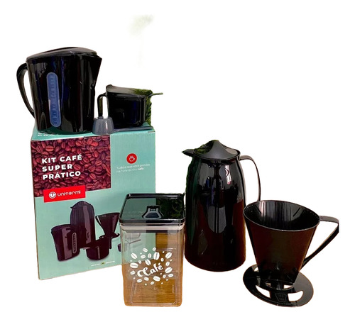 Kit Para Café Chá 6 Peças Garrafa 1l Suporte Para Filtro