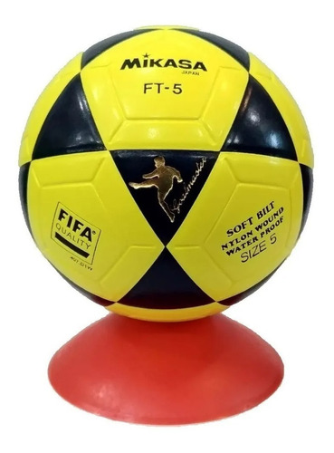 Bola Futevôlei Mikasa Ft-5 Amarela E Preta + Cor Amarelo/preto